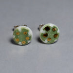 Load image into Gallery viewer, Green and gold earrings
