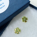 Load image into Gallery viewer, Green and gold earrings
