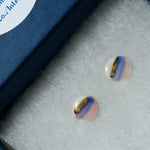 Load image into Gallery viewer, Blue purple gold earrings
