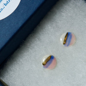Blue purple gold earrings