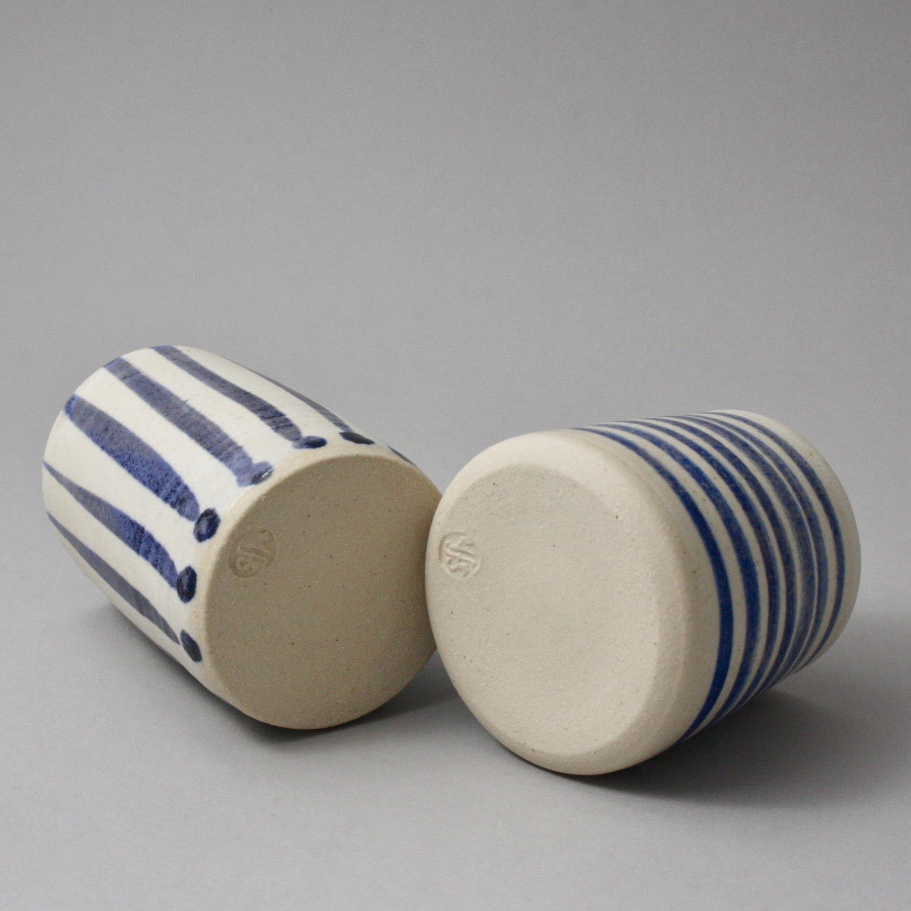 Two tiny vases - striped