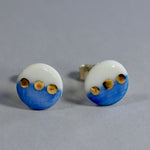 Load image into Gallery viewer, Blue horizon porcelain earrings
